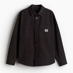 H&M Pure Cotton Oversized Fit Canvas Overshirt-picture-39