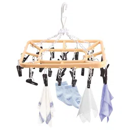 Kuber Industries 32 Clips Plastic Flying 360 Rotating Hangers for Drying Clothes-41