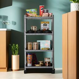 Aura Grey 4-Layer Storage Trolley Rack With Wheels-10
