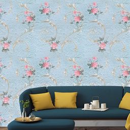 INDIAN ROYALS Pink Flower Printed Self-Adhesive & Durable Wall Sticker-image-101