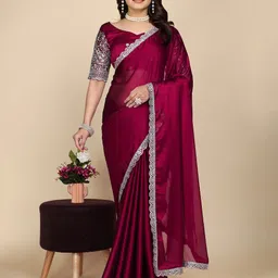 K 5 Fashion Embroidered Pure Chiffon Saree-picture-34