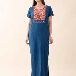 Maybell Plus Size Printed Pure Cotton Maxi Nightdress-picture-12
