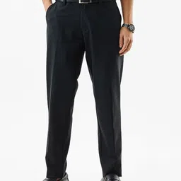 Snitch Men Black Mid-Rise Slim Fit Trouser-image-98