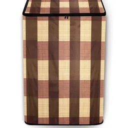 The Furnishing Tree Washing Machine Cover Gingham Pattern Beige Compatible for Whirlpool 7.2 Kg Ful-image-99