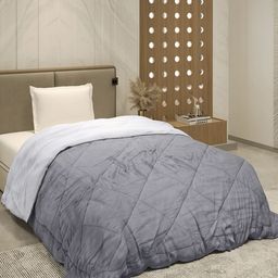 Monte Carlo Grey & Grey Melange AC Room Single Bed Comforter-picture-13