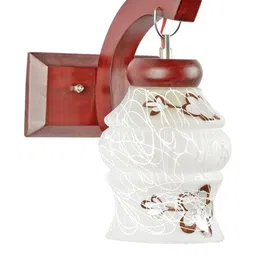 Somil Premium Designer Glass Wall / Night Lamp Elegant & Stylish Dcor Accent for Modern Interiors, color- Brown, White, Size:- 18.5 X 28.5 X 30 CM-image-97