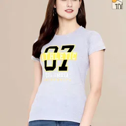Mast & Harbour Women Typography 2 Printed Applique T-shirt-image-89
