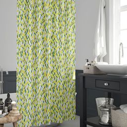 ArtzFolio Green & Yellow Printed Waterproof Shower Curtain-image-43
