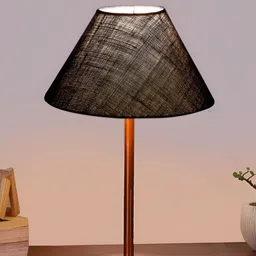 Aura Blue & Copper Toned Metal Frusturical Shaped Table Lamp-4