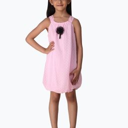 Creative Girls Polka Dot Self Design Balloon Dress-38