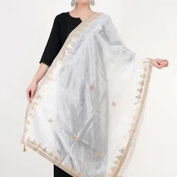 Karthav Fashion Floral Embroidered Thread Work Art Silk Dupatta-picture-16