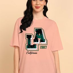Adyavastram Women Typography Printed Round Neck Cotton Oversized T-shirt-image-109