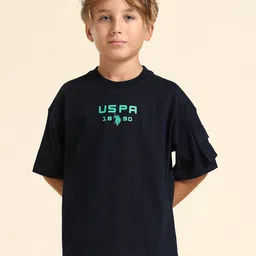 U.S. Polo Assn. Kids Boys Typography Printed Round Neck Cotton T-shirt-picture-38