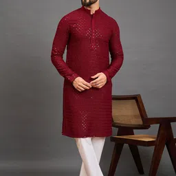 House Of Pataudi Sequence Embellished Straight Kurta-38