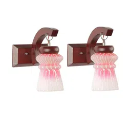 Somil Premium Designer Glass Wall / Night Lamp Elegant & Stylish Dcor Accent for Modern Interiors, color- Pink, White, Size:- 17 X 27 X 27 CM-image-72