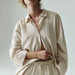 H&M Wide Linen-Blend Trousers-image-75