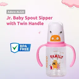 Adore ALGO Jr. Baby Silicon Soft Spout Sipper With Twin Handle- 125ml Baby Sippers image 2