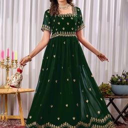 FVD Embroidered Georgette Maxi Gown Ethnic Dress-image-35