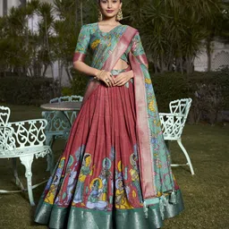 APNISHA Printed Ready to Wear Lehenga & Unstitched Blouse With Dupatta-picture-14