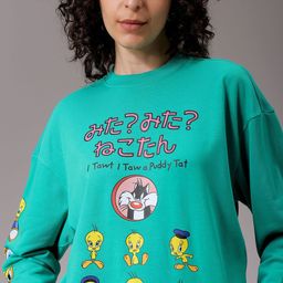 Freehand by The Indian Garage Co Women Humour and Comic Printed Cotton Sweatshirt-image-97