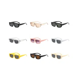 AUGEN Unisex Black Lens & White Rectangle Sunglasses with-image-81