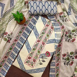 Maroosh Floral Printed Fancy Diamond CottonUnstitched Dress Material-image-86