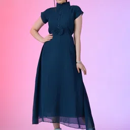 Jash Creation Georgette Fit & Flare Maxi Dress-image-7