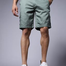 PRONK Men Green Cargo Shorts-image-54