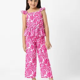 Nauti Nati Girls Printed Top with Palazzos-image-71