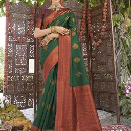 Anouk Rustic Ethnic Motifs Woven Design Zari Kanjeevaram Saree-36