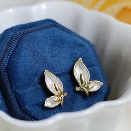 BEYTER Sterling Silver Artificial Stones Studded Butterfly Shaped Studs-image-36
