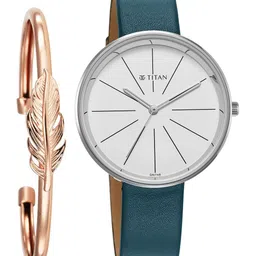 Titan Women Dial & Leather Straps Analogue Watch 2718SL01F-39