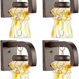 Somil Premium Designer Glass Wall / Night Lamp Elegant & Stylish Dcor Accent for Modern Interiors, color- Yellow, White, Black, Size:- 17 X 30 X 27 CM-image-44