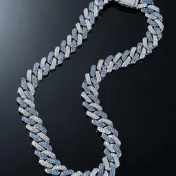 KRENOZ Men Stainless Steel Silver-Plated Artificial Stones Studded Statement Necklace-picture-12