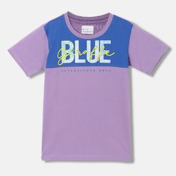 Blue Giraffe Boys Typography Printed Round Neck Cotton T-shirt-image-90