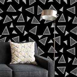 ArtzFolio Printed UV-Resistant Anti-Bacterial Monochromatic Triangles Peel & Stick Wallpaper-image-71