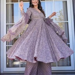 MANOJAVA Women Bandhani Printed Angrakha Pure Cotton Kurta with Palazzos & With Dupatta-image-12