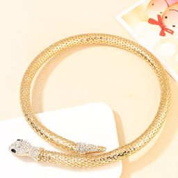 FIMBUL Gold-Plated Rhinestone Decor Snake Design Necklace-picture-12