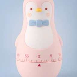 COMICSENSE Pink & White Colourblocked Animal Shaped Traditional Alarm Clock-25