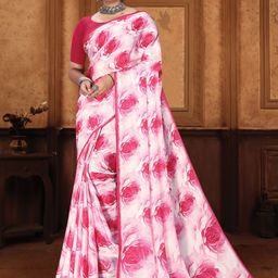 Panzora Floral Satin Saree-image-93