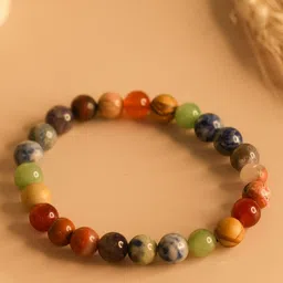 Japam Unisex 7 Chakra Beaded Elasticated Bracelet-49