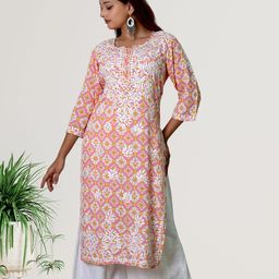 myplusfashion Women Embroidered Chikankari Kurta-picture-34