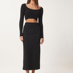 Happiness istanbul Pencil Side Slit Maxi Skirt-picture-13