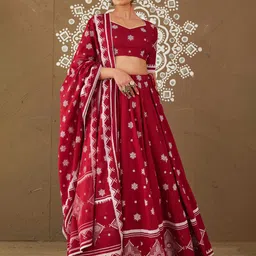 PINK CACTII Printed Ready to Wear Lehenga & Blouse With Dupatta-picture-21