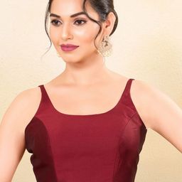 VAMAS - THE DESIGNER BLOUSES Women Square Neck Padded Saree Blouse-image-47