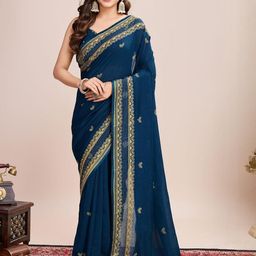 MARUTI ART Floral Embroidered Pure Silk Saree-image-8