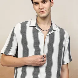 HIGHLANDER Men Opaque Striped Casual Shirt-picture-40