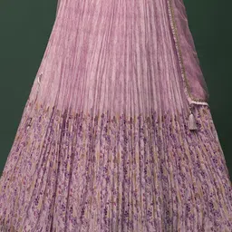 FABPIXEL Embroidered Mirror Work Semi-Stitched Lehenga & Unstitched Blouse With Dupatta image 4