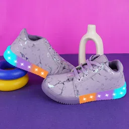 BAESD Unisex Kids Woven Design Patent Leather Sneakers-image-1