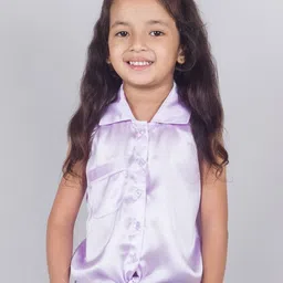 Tangerine Closet Satin Shirt Style Top-image-44